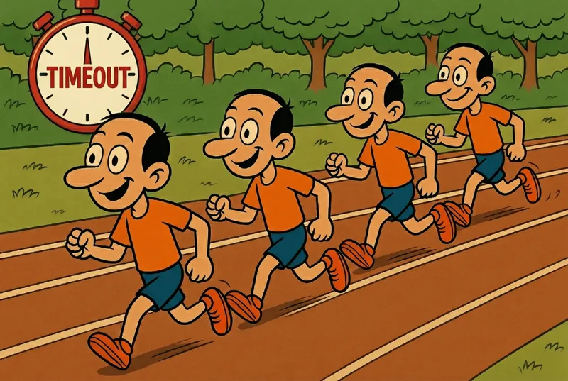 Jorge running on a treadmill, pausing briefly between each step to control the pace.